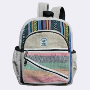 Handmade Himalayan Hemp Backpack – Multicolor Ethnic Weave Design