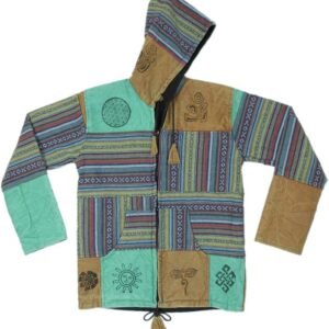 Handmade Himalayan Patchwork Hoodie Jacket – Bohemian Soul, Artisan Craft