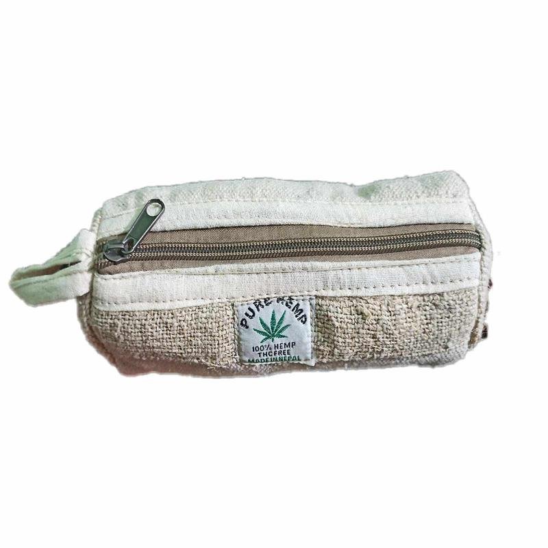 Pure Hemp Multipurpose Zipper Pouch – Handcrafted in Nepal